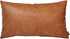 Faux Leather Lumbar Throw Pillow Cover 12x20, Decorative Cognac Brown Accent Cushion for Bedroom Living Room