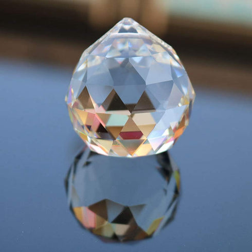 Petrichor Feng Shui Clear Crystal Hanging Ball for Good Luck & Prosperity - Home Decoration (70MM)