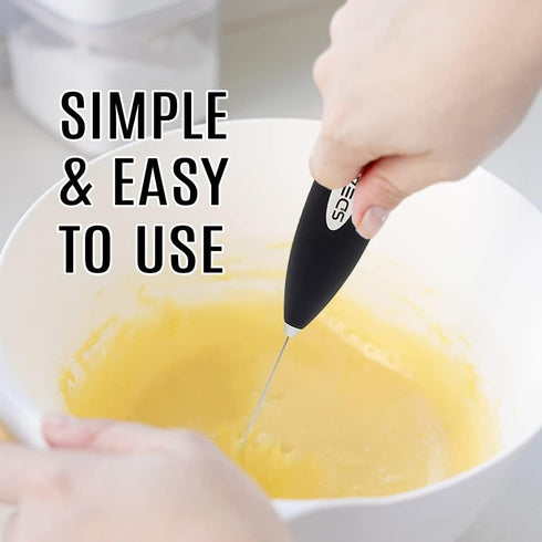 Milk Frother, Electric Mixer and Whisk for Coffee Drinks, Protein Shakes, Teas, Eggs, and Sauces, Handheld