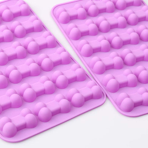 Bone Shaped Silicone Molds, 18 Cavity Food Grade for Chocolate, Candy, Cake, Pudding, Jelly, Dog Treats (4 Pcs)