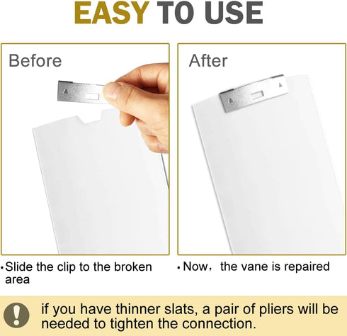Vertical Blind Repair Kit, 12 PCS Vane Savers, Clips, and Metal Tabs for Vertical Blinds Replacement