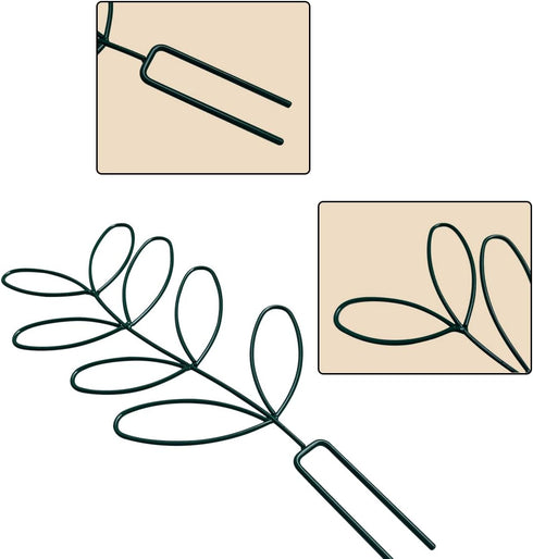 2Pack Indoor Plant Trellis Metal Wire Garden Trellis Small Climbing Leaf Shape Trellis for Garden Potted Plant