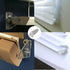 4pcs Hold Down Bracket for 1" Mini Blinds - Bottom Rail Hold Clips, Clear Plastic with Install Screws