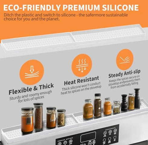 30 Inch BFONS Silicone Magnetic Stove Top Shelf, Kitchen Over Stove Spice Rack Shelf Apartment Home Must Haves Kitchen
