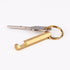 2PCS Solid Brass Keychain Beer Bottle Opener - Handcrafted Brass Copper Key Rings (KPQ-502L), Small Gold