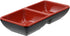 Ebros Red And Black Melamine Traditional Design Condiments Bowl, Ketchup BBQ Soy Sauce Dipping Dish with Divider