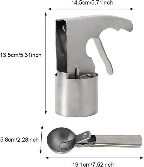 JIANWEI Set, Frozen Sundaes(size:2pcs) Ice Cream Scoop Stainless Steel Ice Cream Ball Making Spoon, Old Time