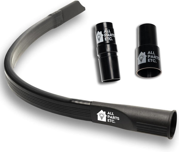 ALL PARTS ETC 1.25" Flexible Vacuum Crevice Tool with 2 Adapters, 24" Long for Cleaning Under Appliances