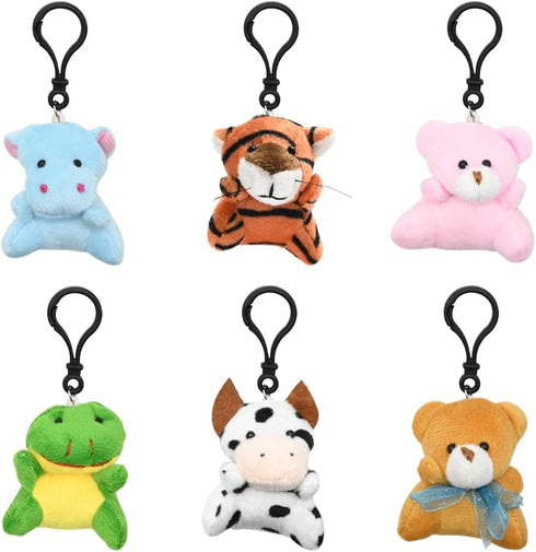 LUKBERA 28Packs Plush Animals Keychain, Stuffed Animals Keychain Toys for Easter Egg Fillers Classroom Exchange Gifts