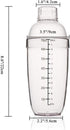 FEOOWV Plastic Cocktail Shaker, Hand Drink Mixer Boba Tea Shaker Cup with Scales, 24 oz / 700cc