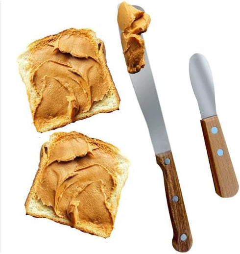 Performore 2PCS Spreader Knives, 12” Peanut Butter Knife and 5” Short Spreading Knife Set