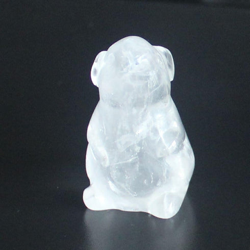 Hand Carved Mixed Gemstone Crystal Mouse Figurine, 1.5'' Rat Mice Animal Carving Statue for Office Home Decor (White