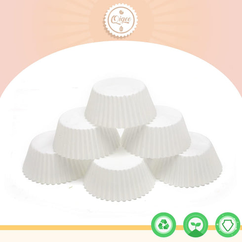 qiqee 1000 Count Mini Cupcake Liners White Muffin Liners Food Grade Baking Cups Paper No Smells(Small Size) by qiqee
