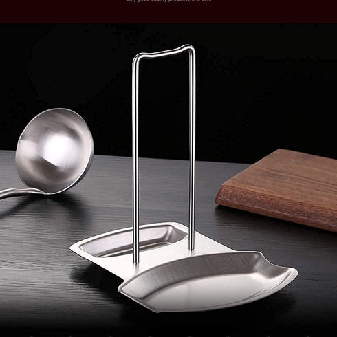 Kitchen Pan Lid Holder and Spoon Rest, Stainless Steel Cookware Organizer for Uncluttered Desktop