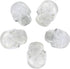 mookaitedecor 1 Inch Rock Quartz Crystal Skull Sculpture, Set of 5, Hand Carved Gemstone