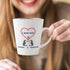 Personalized Custom Text Ceramic Latte Mug - I Love You Two Penguins, 12 Oz