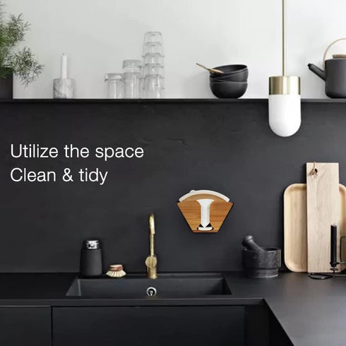 Unibene Bamboo Coffee Filter Holder, Storage Container Dispenser Rack for Aeropress, Chemex, Hario V60, Melitta Filters