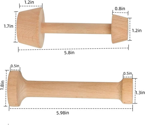 Double Sided Wooden Tart Tamper Set, Egg Tarts Tamper Pastry Tools for DIY Baking Shaping Kitchen