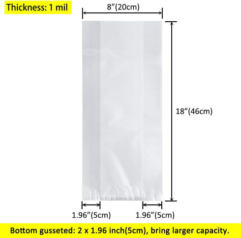 200 Count (200 Pack) Belinlen Bread Loaf Bags With Free Twist Ties