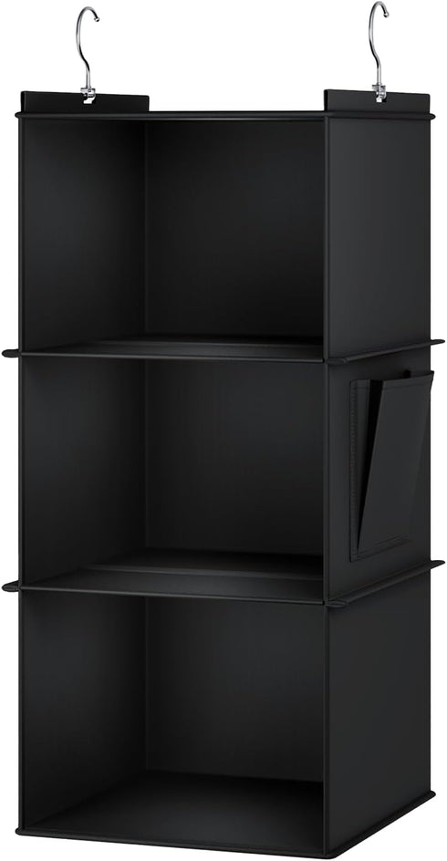 Hanging Closet Organizer, 3-Shelf Storage Shelves for Closet, Black