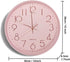 Maxspace Pink Silent Non-Ticking Wall Clock, 12in Battery Operated Analog Decorative Clock