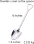 SZLFSX 10 Pack 6 inch Dessert Spoon Shovel Shape Stainless Steel Spoons Ice Cream Fruit Spoon for Home Kitchen