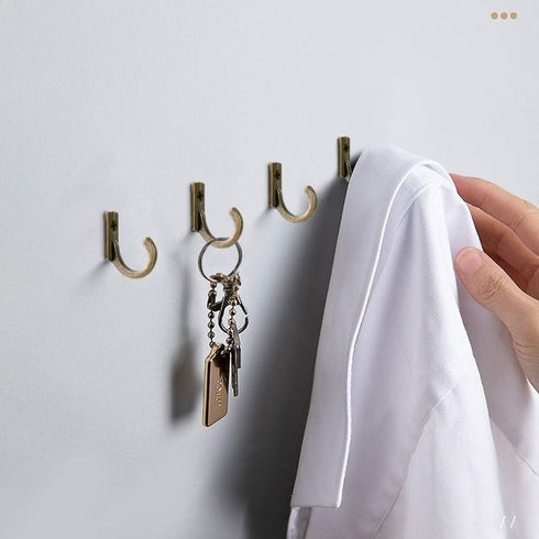 58 Pieces Wall Mounted Hook, Steel Small Coat Hooks, Bronze Single Hanger for Jewelry, Key, Hat, Kitchen Towel