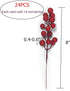 24 pcs Christmas Berries Stems Artificial Red Berry Stems for Christmas Tree Ornaments Crafts Holiday and Home Decor