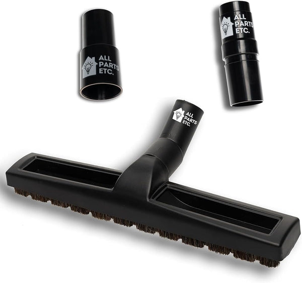 Vacuum Floor Brush Attachment - 14 Inch Brush for 1.25” Vacuum Accessories with Adapters for Shop Vac, Shark, Miele