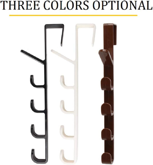 Sadiyamo 5 Layers Over The Door Hook Organizer Rack - Hanger Backpack Handbag Door Hook, Pack of 2 (Brown)