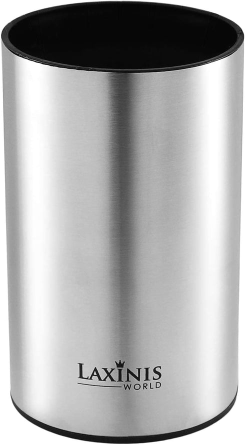 Stainless Steel Kitchen Utensil Holder, Round Shape Utensils Crock, 7" by 4.3" (utensils not included)