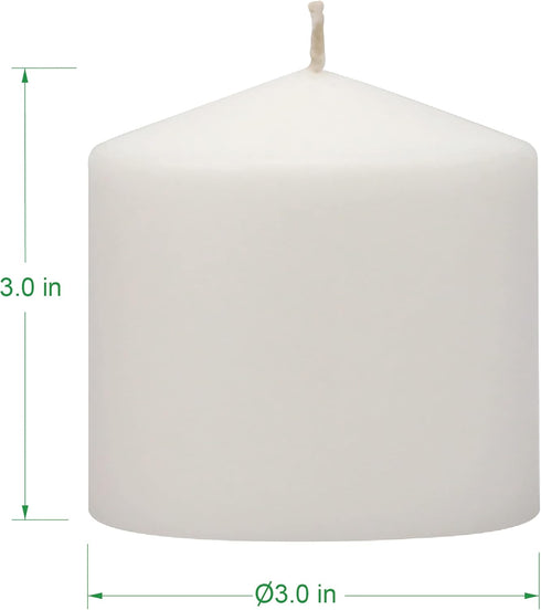 Stonebriar Unscented White Tall Pillar Candles, 18 Hour Burning, 3" X 3", 6 Count for Decor