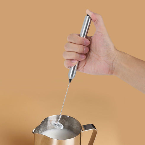 Mini Stirrer Electric Milk Frother Wand, Stainless Steel Handheld Battery Operated Coffee Spoon for Kitchen