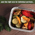 PARTY BARGAINS 1 Lb. Small Aluminum Pan with Lids - 50 Pack Disposable Take-Out Pans