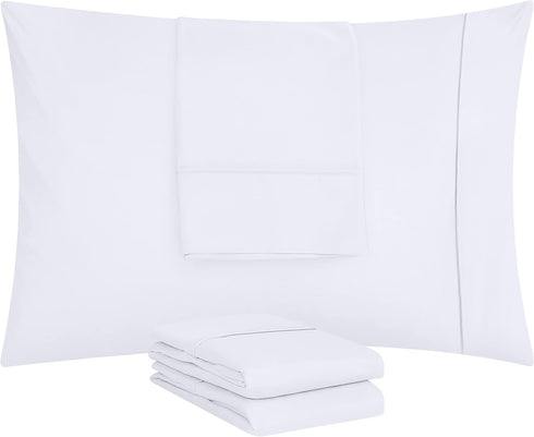 Utopia Bedding Queen Pillow Cases - 4 Pack, Soft Brushed Microfiber Fabric, 20 X 30 Inches (Queen, White)