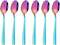 Rainbow Teaspoon Set of 6, 6 inches Mini Stainless Steel Silverware Dessert Spoons for Home, Kitchen, Restaurant,