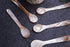 DUEBEL Set of 6 Pink Mother of Pearl Caviar Spoons, 4.5 inch / 11cm with Round Handle for Caviar or Egg Serving