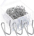 Shappy 120 Pack Drapery Hooks Pins for Curtains, Metal Pinch Pleat Hooks with Clear Box, 1.2 Inch