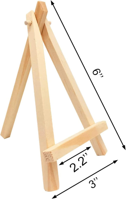 4pcs Pine Wood Mini Easel Triangle Frame - Wedding Table Card Stand Display Holder for Crafts