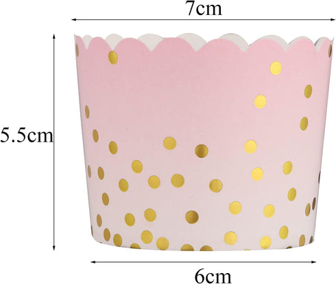50 Pcs Colorful Greaseproof Paper Baking Cups Large 5 Oz Cupcake Paper Liners Disposable Muffin Cases Cupcake Holders Containers for Wedding Party Festival Graduation Party by Haomian