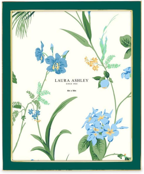 8x10 Countertop, (8x10, Laura Ashley Hunter Green Enamel Picture Frame, Gold Metal Edge with Easel, for Tabletop
