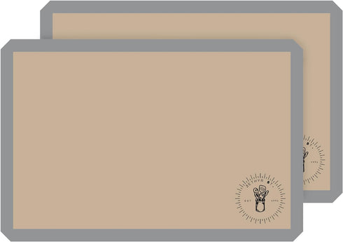 Full Size Baking Mats - Pack of 2, Oven Safe, Non-Stick Silicone Baking Sheet Liners