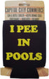 I Pee in Pools - Funny Can Cooler - Multiple Color Variations - Perfect Gag Gift (Black, Neoprene)