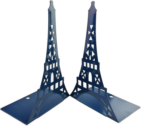Winterworm Stylish Modern Paris Eiffel Tower Metal Decorative Bookend, Blue, Book Organizer for Home Office