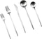 Silver Flatware, Royal 5 Piece Luxury Matte Finish 18/10 Stainless Steel Tableware Set for 1 Including Forks, Spoons,