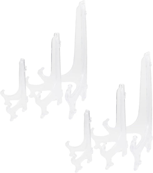 6PCS Acrylic Display Stand, Plastic Plate Holders, Clear Acrylic Easels for Various Decorations