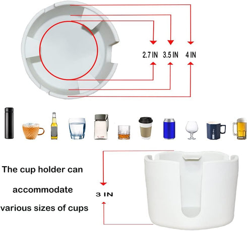 FINTHECH Desk Cup Holder, Suction Cup Holder for Smooth Surfaces, Bathroom Cup Holders, Nightstands, Bar Countertop,
