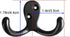 Coat Hooks Hardware, 10Pcs Heavy Duty Wall Mounted Hooks for Hanging Coats, No Rust Double Robe Hook (Black)
