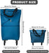 JIANWEI 360 Collapsible Shopping Cart with Swivel Wheels, Portable Folding Trolle-y Grocery Bag, Reusable Foldable Tote