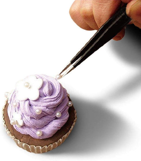 COMIART CREATE COLOR LIFE 2pcs Set Multi-function Anti-Static Stainless Steel Elbow and Straight Tweezer Cake Plier Tool